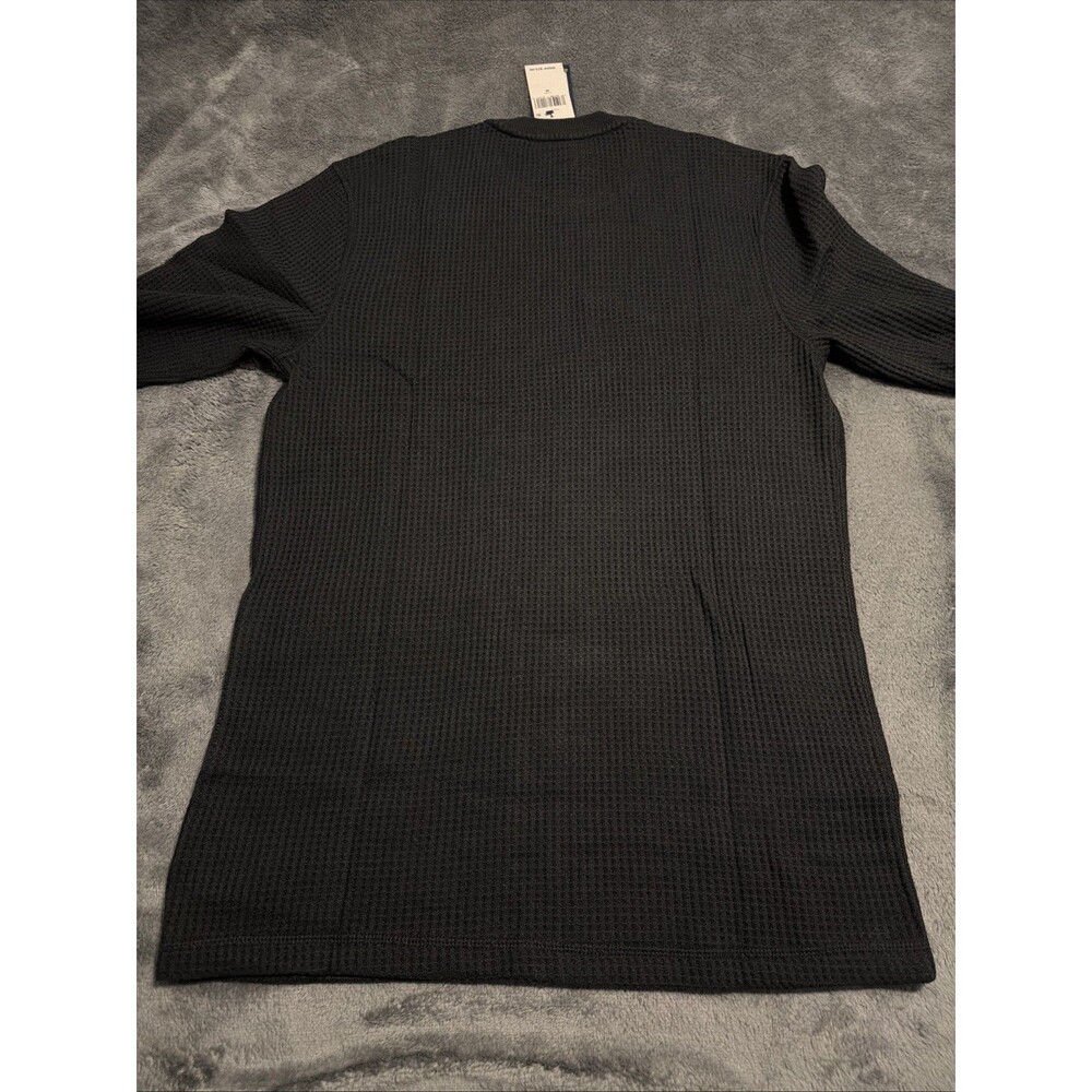 Medium Mens Polo Ralph Lauren Thermal Waffle Knit Long Sleeve Shirt BLACK - Picture 8 of 8